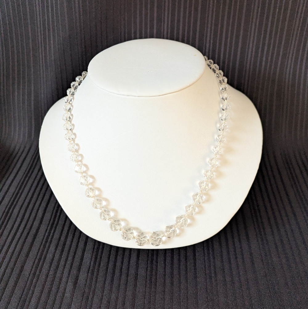 Antique Faceted Quartz Crystal Necklace